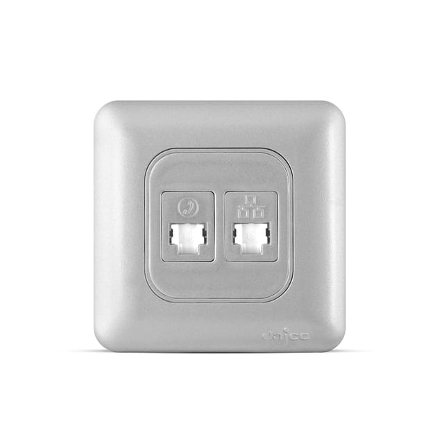 مقبس الهاتف والقمر الصناعي، RJ11 وRG6، DJWC605PLLL، أوركيد - فضي، داجكو.