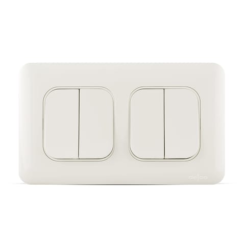 مفتاح إنارة رباعي 2 واي أبيض مقاس 3X6 - داجكو أوركيد