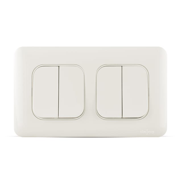 مفتاح إنارة رباعي 2 واي أبيض مقاس 3X6 - داجكو أوركيد