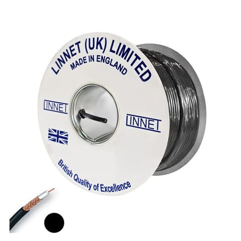 كيبل&nbsp;ستالايت&nbsp; -&nbsp;( RG6 75Ohms)&nbsp;- (80 م) (940003) اسود - لينيت