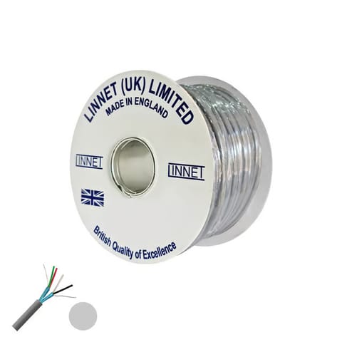 كيبل اتصالات -&nbsp;(2PAIR X 0.5MM )&nbsp;- (90 ياردة) (990202) رمادي - لينيت