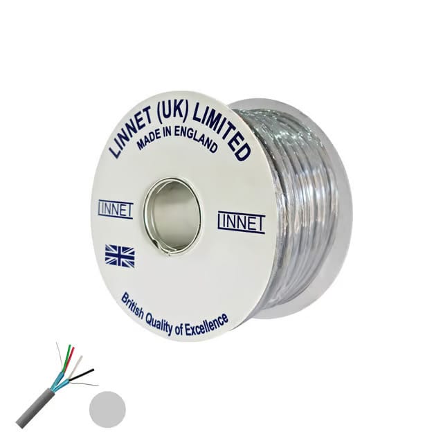 كيبل اتصالات -&nbsp;(2PAIR X 0.5MM )&nbsp;- (90 ياردة) (990202) رمادي - لينيت